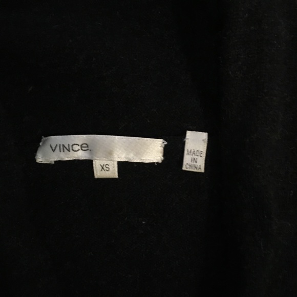 VINCE 100% Cashmere XS shawl collar, cross-over long sweater, charcoal grey soft - Picture 5 of 7
